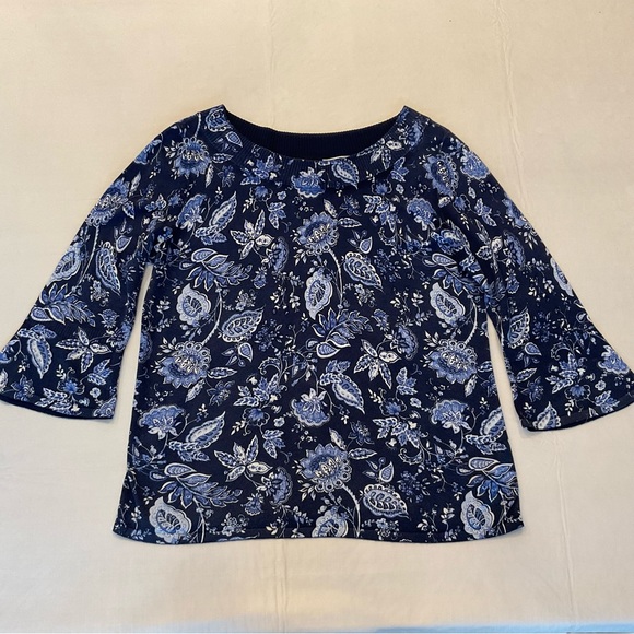 Talbots Blue Floral Sweater - LP - Picture 1 of 7